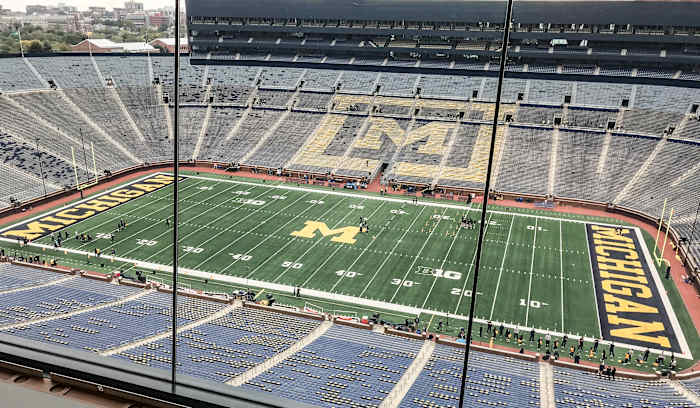 Michigan Stadium about two hours before kickoff against Iowa.